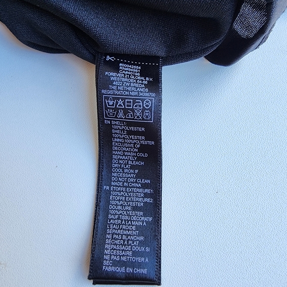 Forever 21 Dress Black Strapless Sequins  Hi Low Women Party Shiffon Size Small - Picture 12 of 15